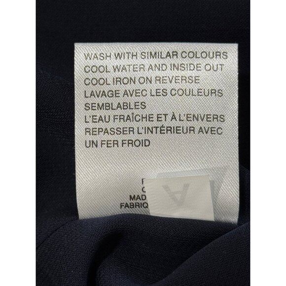 Jacques Vert Women's Size 10 Blouse Navy Blue Short Sleeve Top Floral Embroidery - Picture 9 of 9